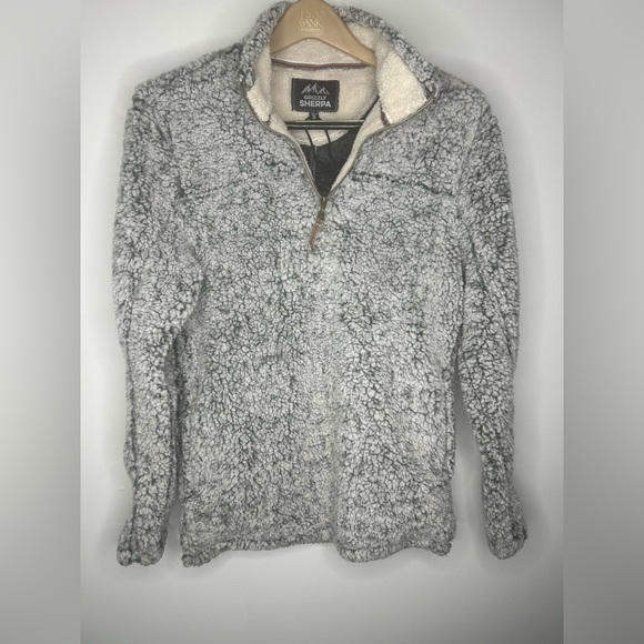 Grizzly Sherpa Quarter Zip Grey Top Super Soft Cozy - Picture 1 of 4